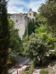 Naklejka premium Ruins of the former abandoned Santa Catalina monestary in the Botanical Garden of Santa Catalina, near Vitoria-Gasteiz, Spain