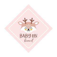 Cute baby on board vector sign