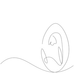 Easter egg line drawing background. Vector illustration