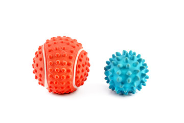 Ball toy for dog on white background.