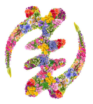 Gye Nyame -Akan religion symbol from flowers isolated