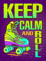 Keep calm and roll card. Decorative vector illustration