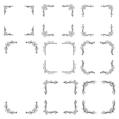 Ornaments frames Separator elements for Classic Vintage Wedding Invitation great for Wedding Card Design