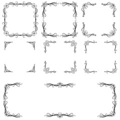 Ornaments frames Separator elements for Classic Vintage Wedding Invitation great for Wedding Card Design