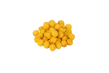Honey flavored puffed ball corn snack
