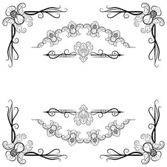 Ornaments frames Separator elements for Classic Vintage Wedding Invitation great for Wedding Card Design