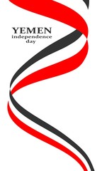 Flag of the Yemen. Independence day celebration card concept