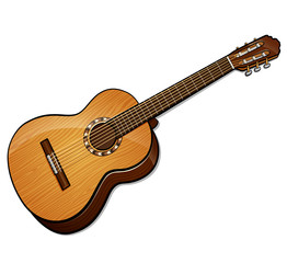Vector classical guitar isolated design