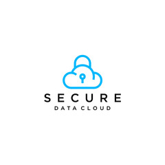 Simple and creative logo design of cloud data secure with white background - EPS10 - Vector.