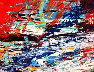 Fototapeta premium Colorful oil paint multicolor texture abstract background.