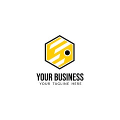 Abstract Black Yellow Your Business Logo Template