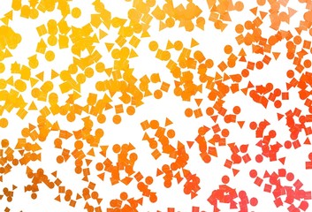 Light Yellow, Orange vector cover in polygonal style with circles.