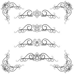 Ornaments frames Separator elements for Classic Vintage Wedding Invitation great for Wedding Card Design