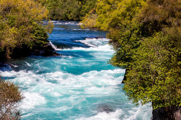 Naklejka na ściany i meble Huka falls, waterfall in New Zealand