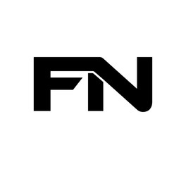 Initial 2 letter Logo Modern Simple Black FN