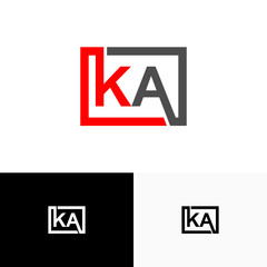 KA, KA Letter, initial logo design template vector - obrazy, fototapety, plakaty