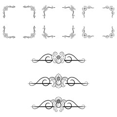 Ornaments frames Separator elements for Classic Vintage Wedding Invitation great for Wedding Card Design