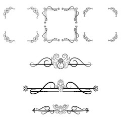 Ornaments frames Separator elements for Classic Vintage Wedding Invitation great for Wedding Card Design