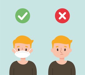 Cute boy with blonde hair wearing a face mask