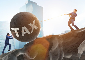 Business concept of tax payments burden