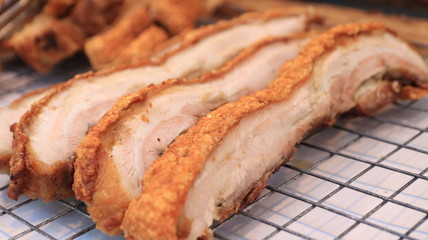 Crispy pork in the evening market