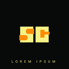 Fototapeta premium Modern creative shaped SG, GS, S, G logo. Initial Logo Designs Templete with Black Background. Vector Illustration 