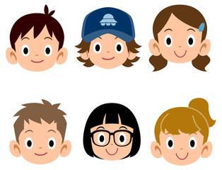 6種類の子どもたちの顔
