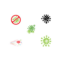 Set Virus Logo Template vector symbol
