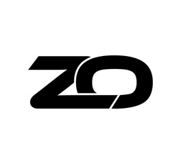 Initial 2 letter Logo Modern Simple Black ZO