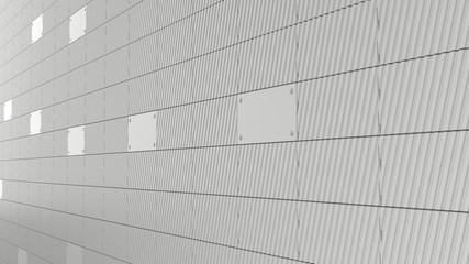 Render of a wall of two types of concrete tiles