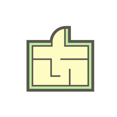 Obraz premium House plan design vector icon design on white.