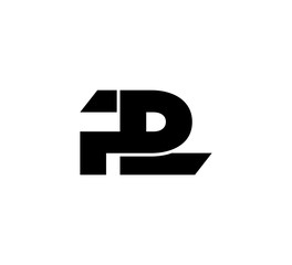 Initial 2 letter Logo Modern Simple Black LP PL
