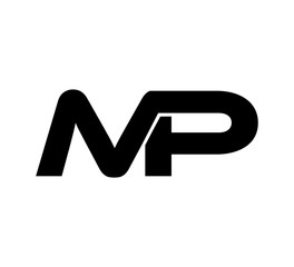 Initial 2 letter Logo Modern Simple Black MP