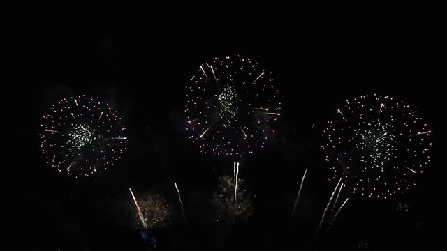 Colorful of fireworks for 4th July national holiday festival,independence day concept

