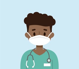 Male doctor wearing a face mask