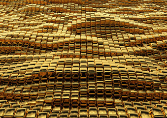 Abstract golden square texture.
