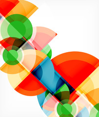 Obraz premium Abstract background, circle and triangle design round shapes overlapping. Geometric trendy template. Vector Illustration For Wallpaper, Banner, Background, Card, Book Illustration, landing page