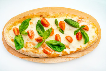 tasty pizza on the white background