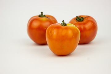 orange tomatoes with white background
