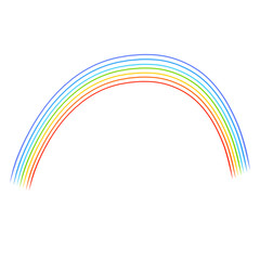rainbow of seven colored lines on a white background