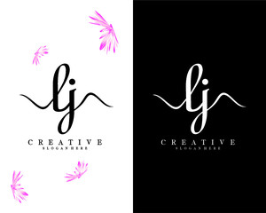 initial lj, jl handwriting logo template