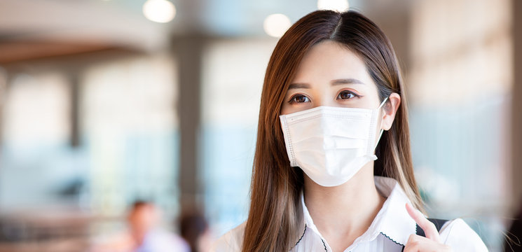 Asian woman with facial mask