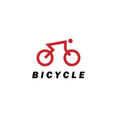 Bicycle, bike, cyclist logo design template vector illustration