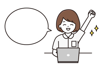 看護師 ナース 喜ぶ 吹き出し イラスト