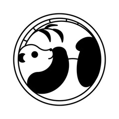 Panda Logo thin line design vector template