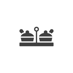 Sauce bowl vector icon. filled flat sign for mobile concept and web design. Small condiment bowls glyph icon. Symbol, logo illustration. Vector graphics