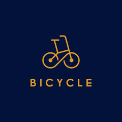 Bicycle, bike, cycle line art logo vector with infinity symbol in wheel