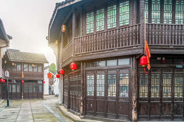 Qinghefang ancient street view in Hangzhou city Zhejiang province China