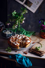 Carrot Cake Cinnamon Rolls with Cream Cheese Frosting..selective focus
