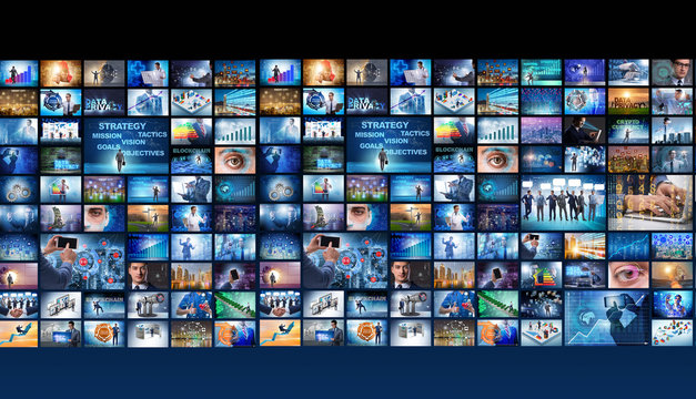 Collage of various business concepts